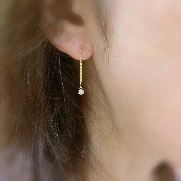 送料無料】K18YGアメリカンタイプダイヤピアス□4227-1 : OASIS夢