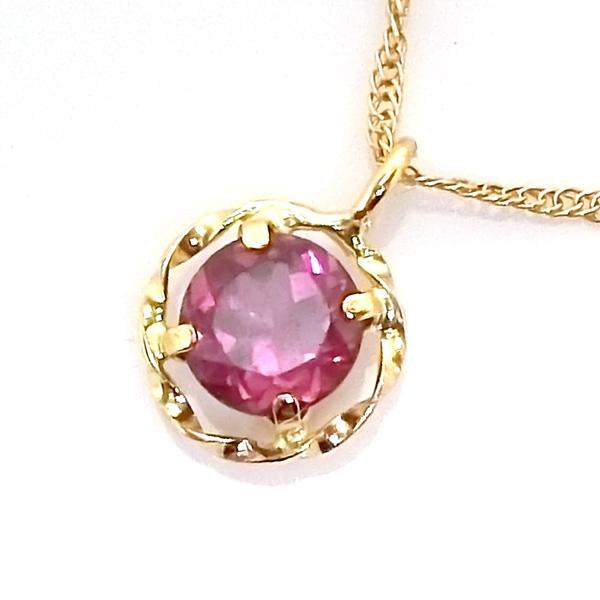 送料無料】K18YGロードライトガーネットネックレス0.3ct□4249 