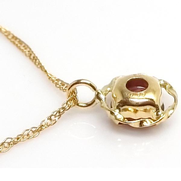 送料無料】K18YGロードライトガーネットネックレス0.3ct□4249 