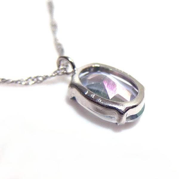 送料無料】プラチナ製ミスティックトパーズネックレス1.4ct □4266 