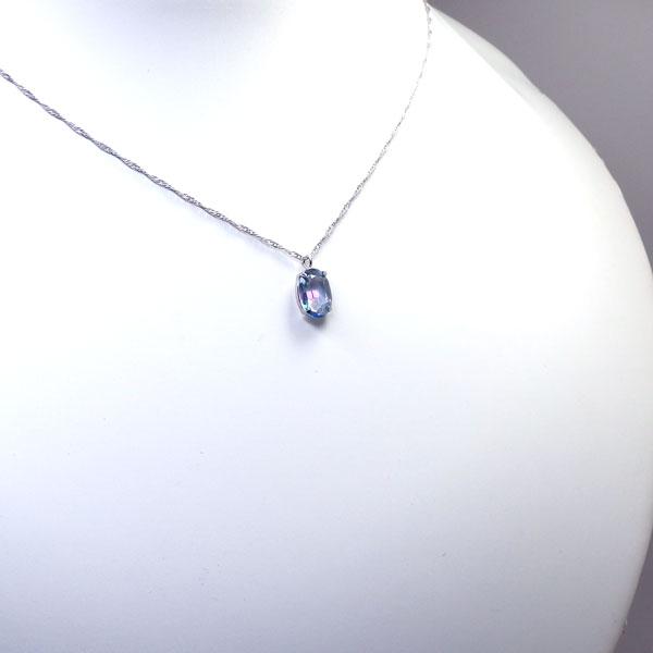 送料無料】プラチナ製ミスティックトパーズネックレス1.4ct □4266 