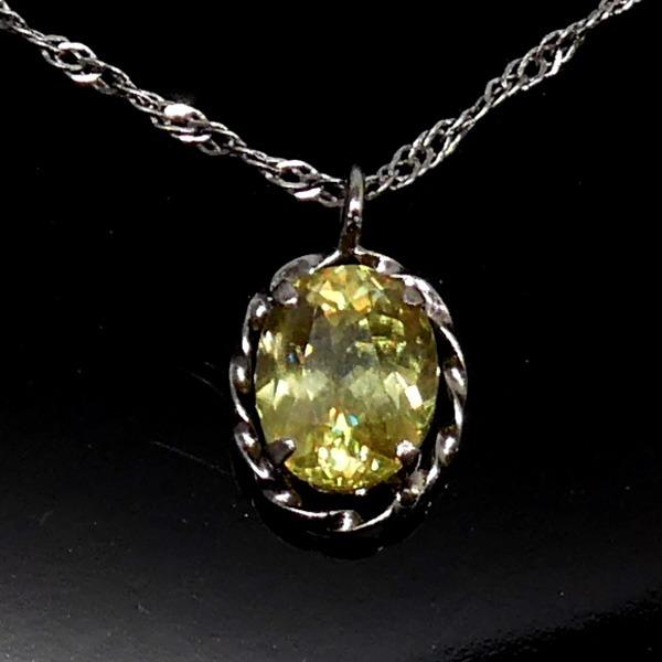 送料無料】プラチナ製スフェーンネックレス0.58ct□4552 : OASIS夢
