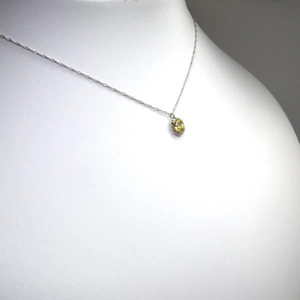 送料無料】プラチナ製スフェーンネックレス0.58ct□4552 : OASIS夢 
