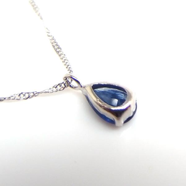 送料無料】プラチナ製ブルーサファイアネックレス0.45ct□4506-1