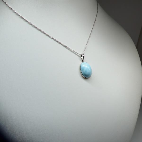送料無料】プラチナ製ドミニカ産ラリマーペンダントヘッド6.59ct 