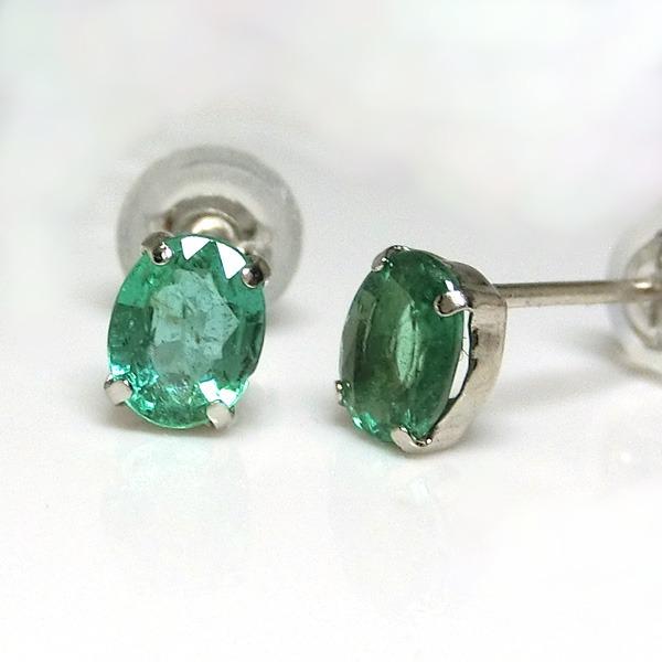送料無料】K18WGコロンビア産エメラルドピアス0.6ct□5403 : OASIS夢 