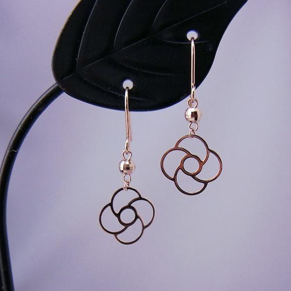 送料無料】k18PGフラワーモチーフピアス□876 : OASIS夢ジュエリー