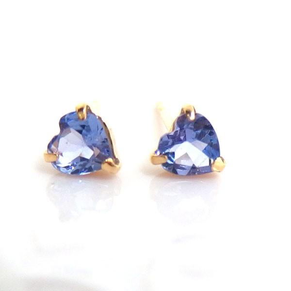 送料無料】K18YG天然タンザナイトハートシェイプピアス□IA992 : OASIS 