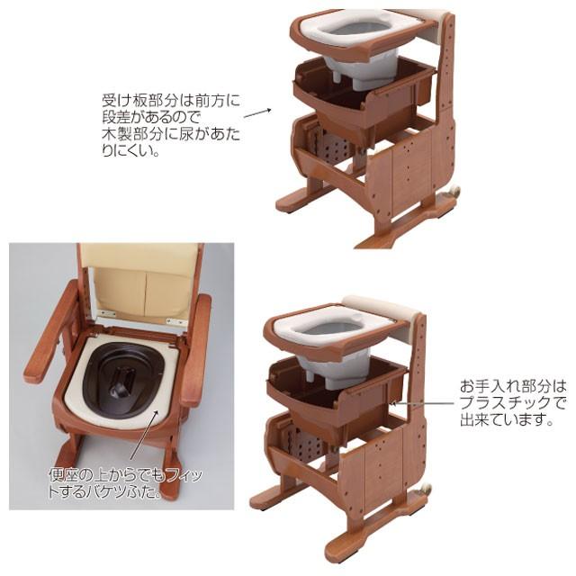 ポータブルトイレ 家具調トイレセレクトR コンパクト 暖房便座・快適