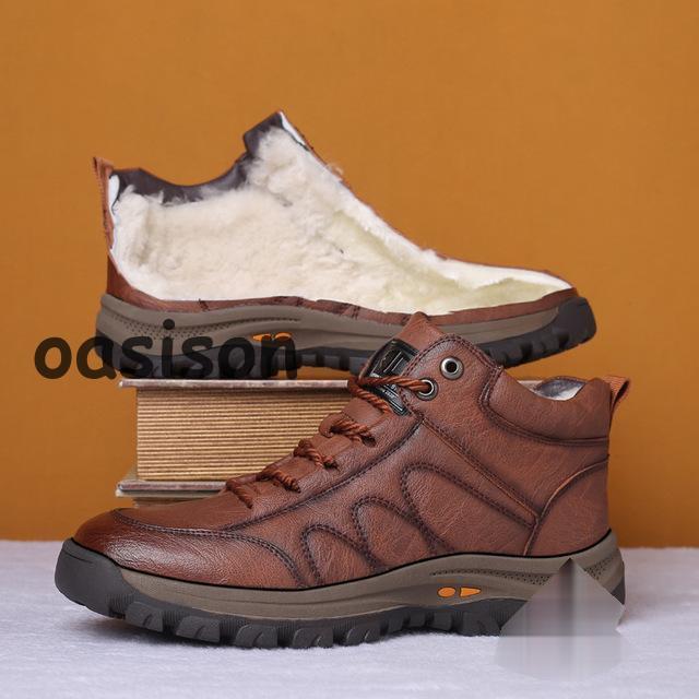 メンズ 防寒シューズ 冬用 防水 防滑 革靴 スノーシューズ スノー