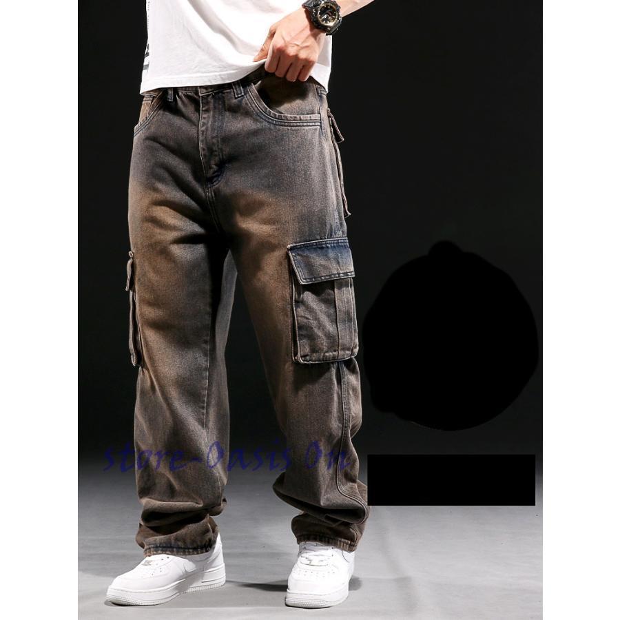 極太 デニム ジーンズ バギーパンツ メンズ ビッグシルエット B系