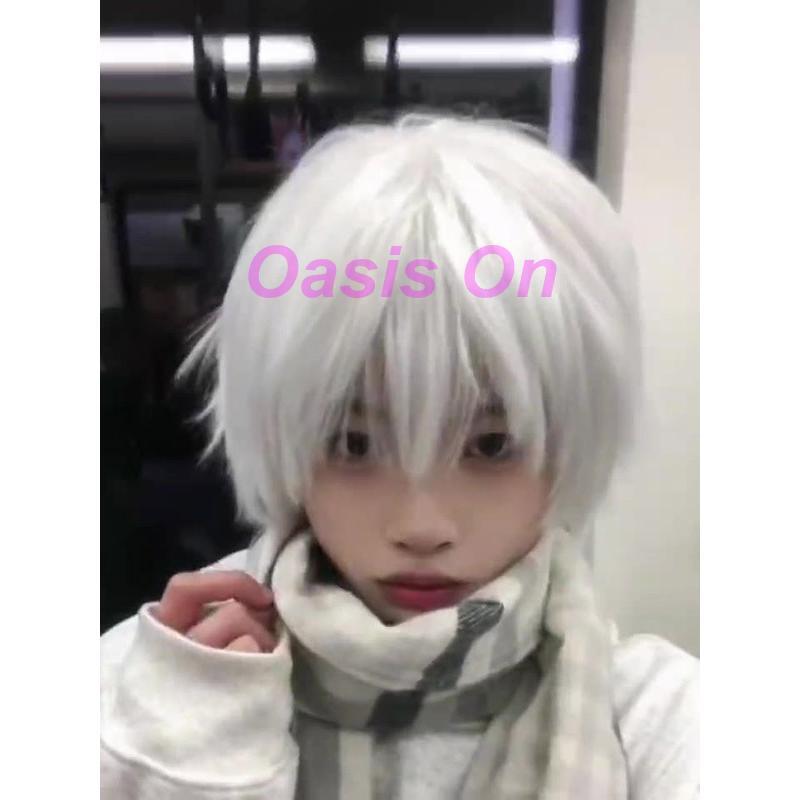 ウィッグ メンズ 短髪 ホワイト シルバー コスプレ 仮装 かつら 自然