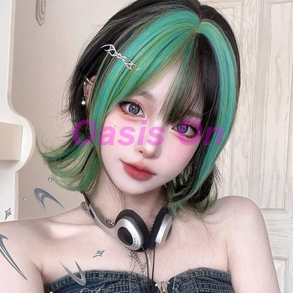 ウィッグ メッシュ レディース フルウィッグ ミディアム ストレート