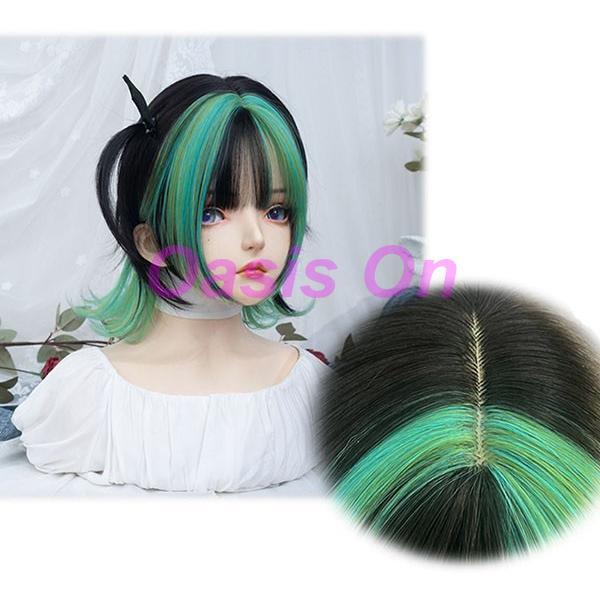 ウィッグ メッシュ レディース フルウィッグ ミディアム ストレート