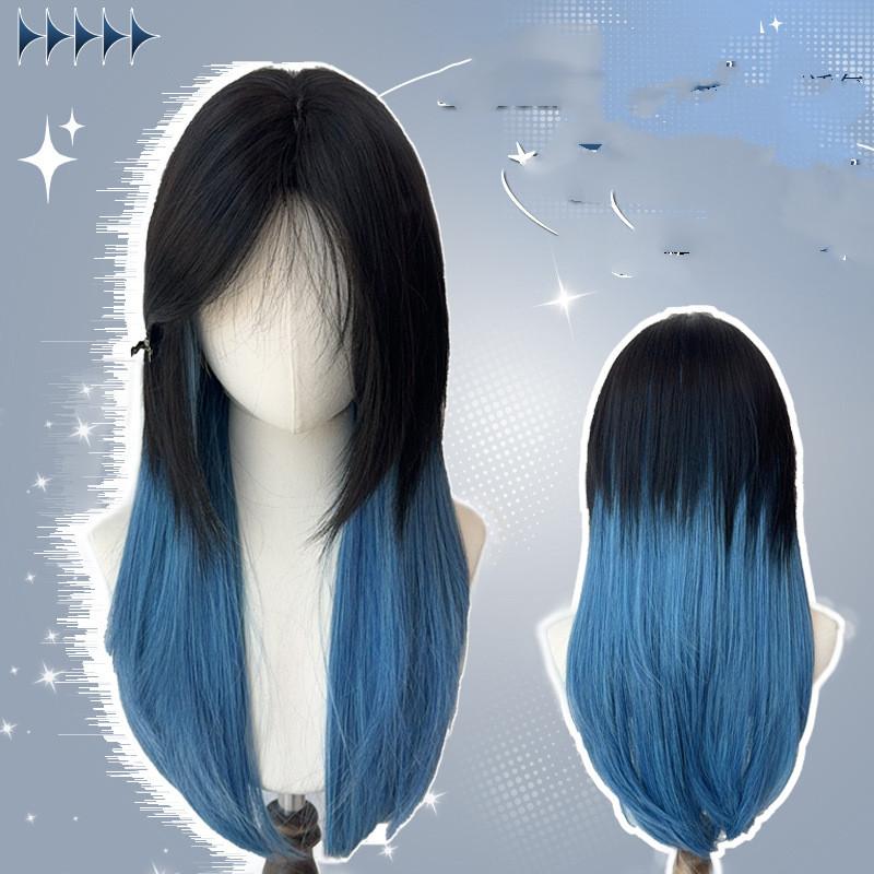 ウィッグ レディース グラデーション ストレート フルウィッグ