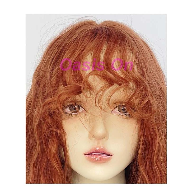 ウィッグ フルウィッグ オレンジ ロング パーマ 巻き毛 レディース