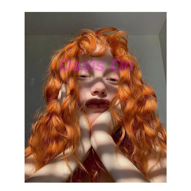 ウィッグ フルウィッグ オレンジ ロング パーマ 巻き毛 レディース