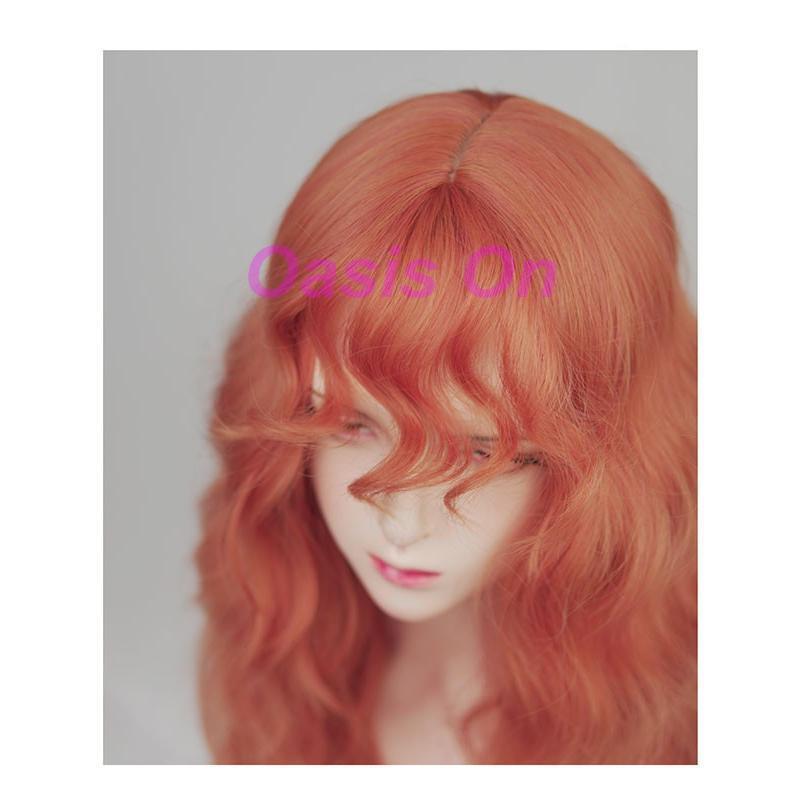 ウィッグ フルウィッグ オレンジ ロング パーマ 巻き毛 レディース