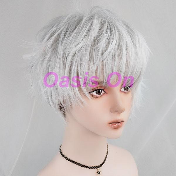 ウィッグ メンズ 短髪 ホワイト シルバー コスプレ 仮装 かつら 自然