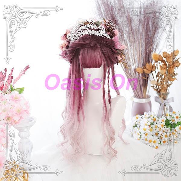 ウィッグ グラデーション lolita レディース フルウィッグ 小顔効果