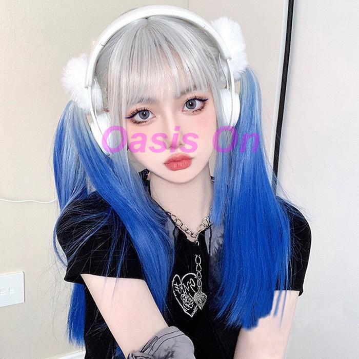 ウィッグ lolita レディース フルウィッグ グラデーション 長髪 ロング