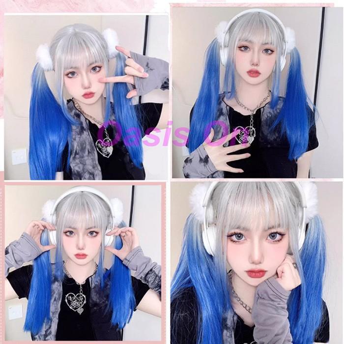 ウィッグ lolita レディース フルウィッグ グラデーション 長髪 ロング