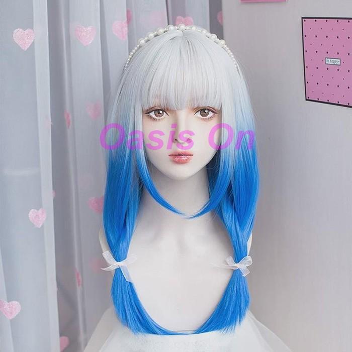 ウィッグ lolita レディース フルウィッグ グラデーション 長髪 ロング