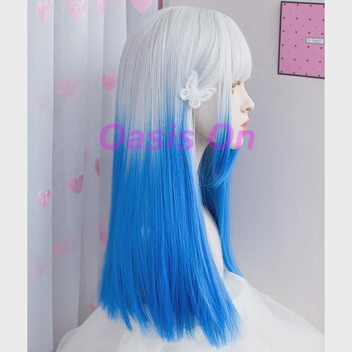 ウィッグ lolita レディース フルウィッグ グラデーション 長髪 ロング