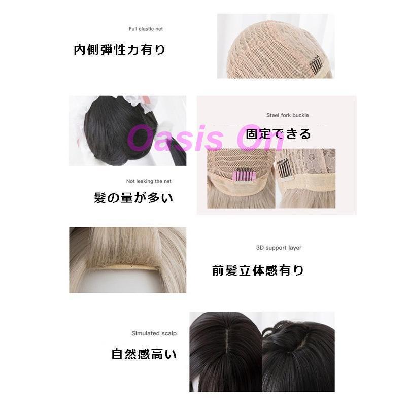 ウィッグ フルウィッグ インナーカラー メッシュ ストレート ロング