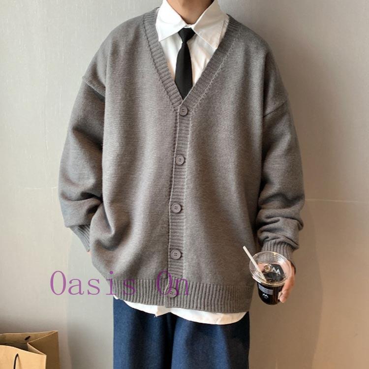 ニット セーター メンズ ゆったり 高校生 学生服 ニットカーディガン
