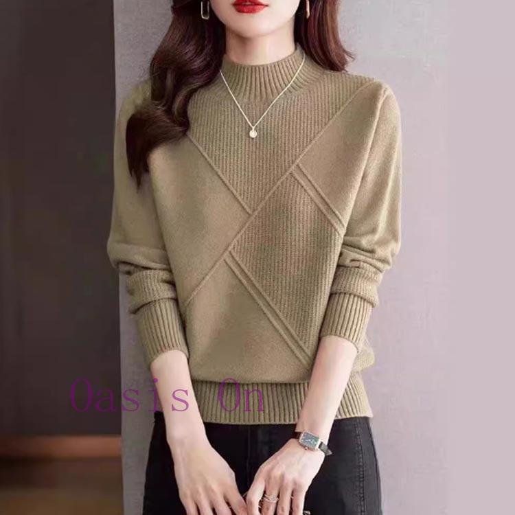 セーター トップス レディース 秋 冬 長袖 クールネック ニット ニット