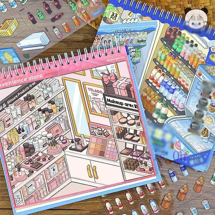 おもちゃ シーンシール ピンセット付き ステッカー 立体シール 手帳