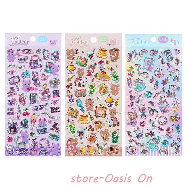 backsideworks ぷくぷく立体シール ステッカー アートフェア東京 6枚セット ぷっくりシール 3dシール ぷくぷくシール 手芸用品 可愛い