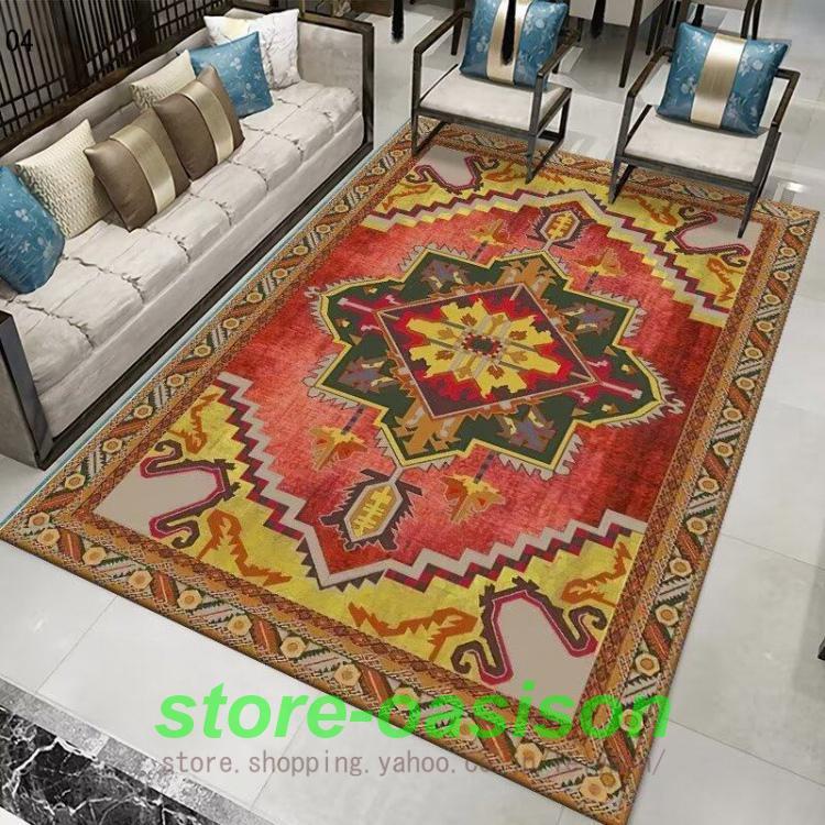 ペルシャ柄 ラグ ラグマット ダイニングラグ 160x230cm ブラウン ペルシャ絨毯風 ラグ ダイニングラグ ダイニング ラグマット マット