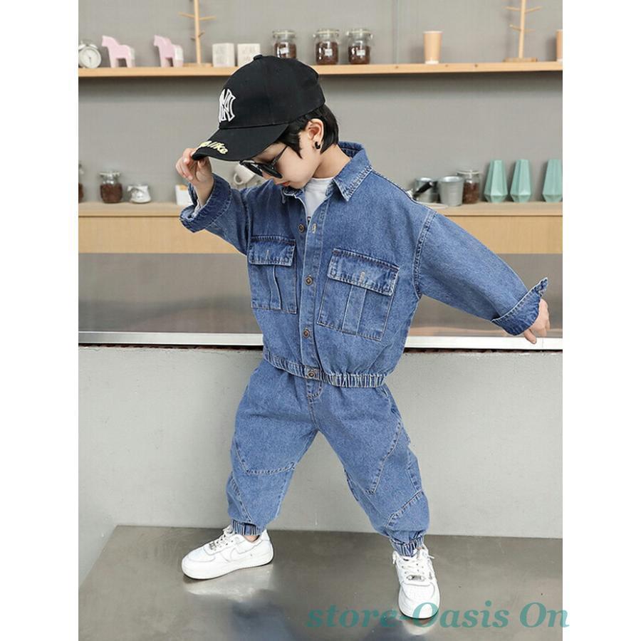 子ども服、シューズ 子供服 デニム セットアップ キッズ 2点セット