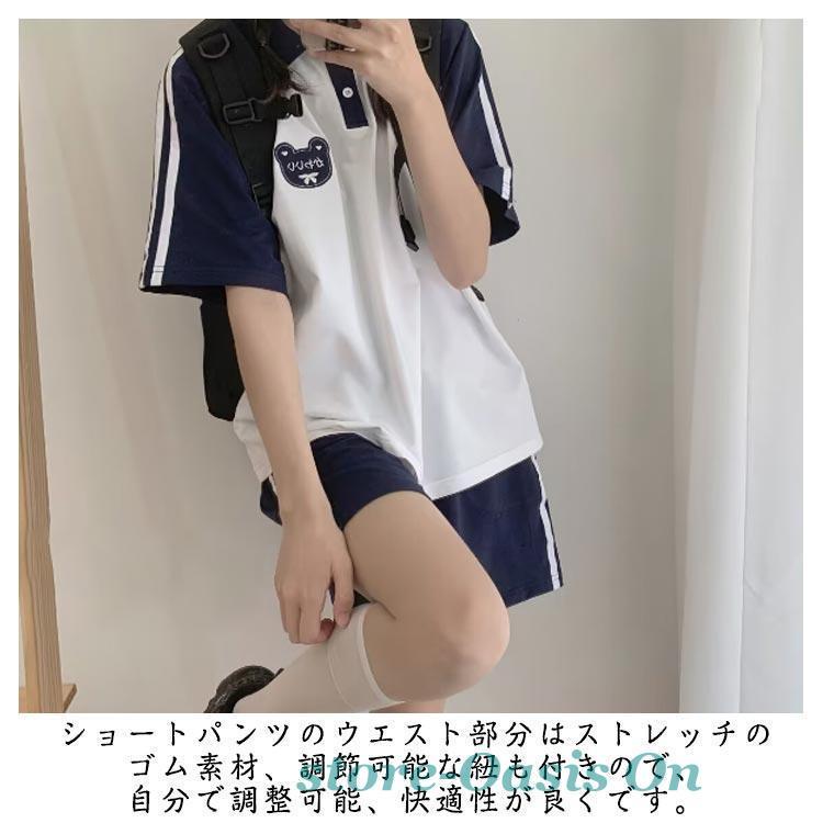 MUTAMARINE レディースポロシャツ ショートパンツ セット ポロシャツ レディース 半袖 ショートパンツ 短パン サイドライン 上下