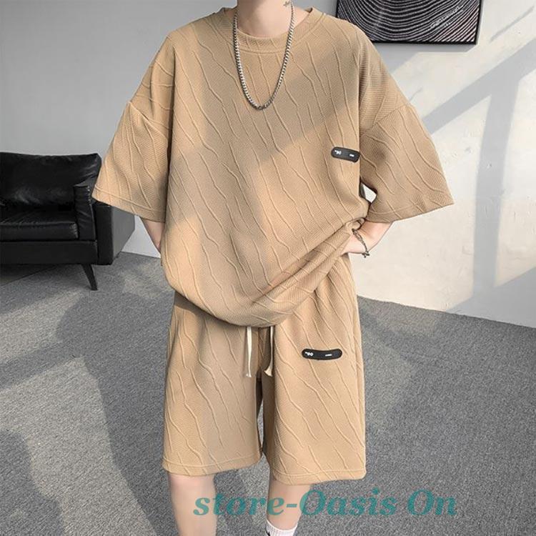 夏服 ジャージ メンズ 半袖Tシャツ 上下セット スウェット ゆったり