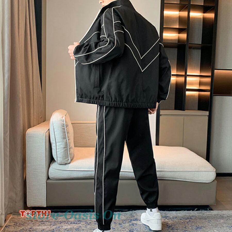 n*様 cozy ジャージ 上下セットアップ ブラック ジャージ 上下 メンズ セットアップ スウェット 父の日 春秋 長袖 部屋