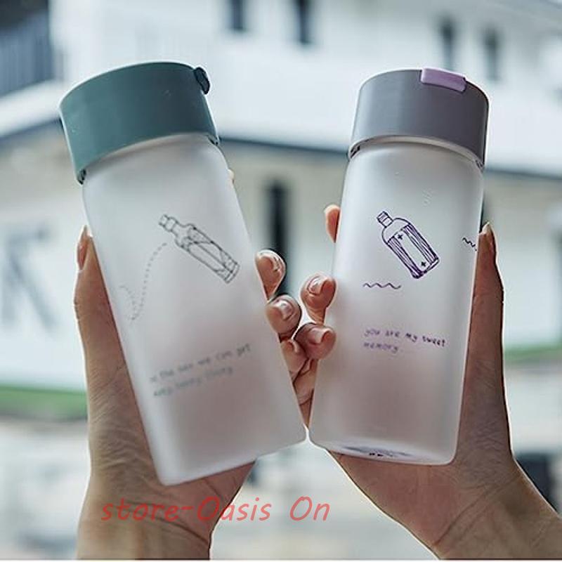 水筒 ガラスボトル 300ml ウォーターボトル 蓋付き 直飲み 手提げ付き