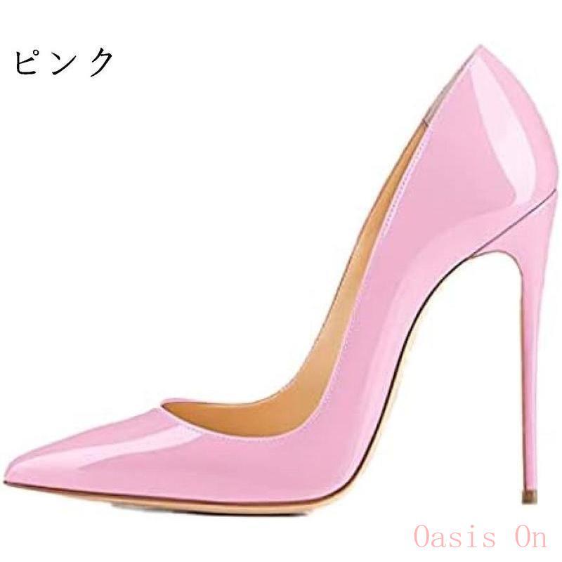 パンプス ポインテッドトゥ 12cmハイヒール エナメル ピンヒール