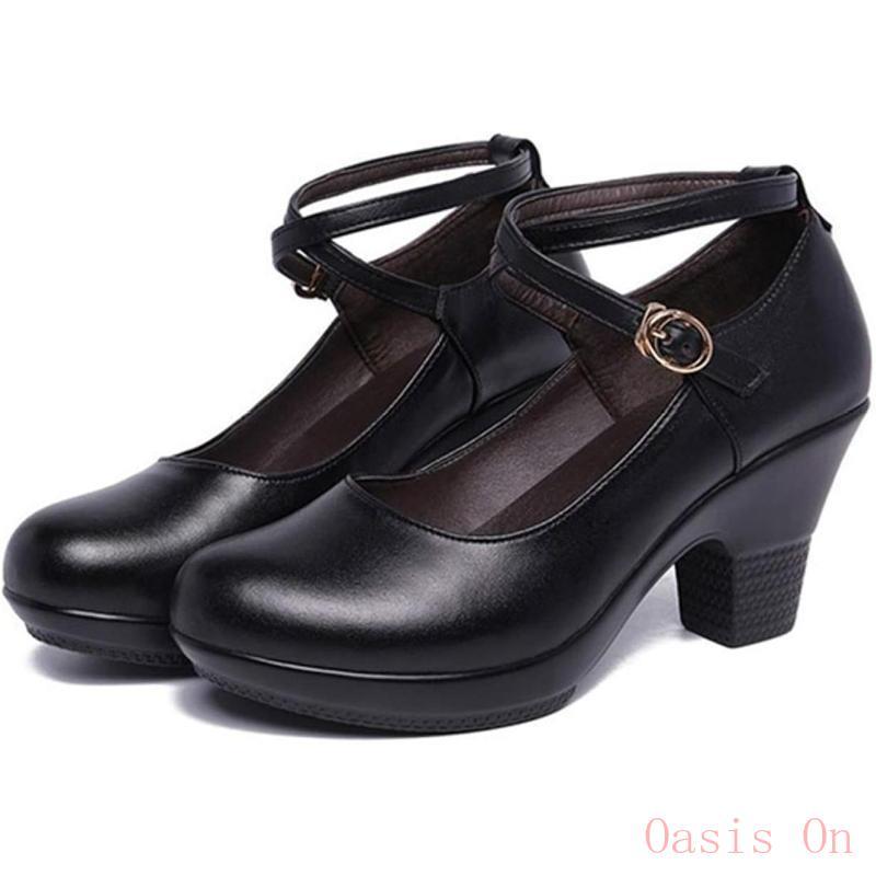 パンプス 太ヒール 厚底 クロスストラップ チャンキーヒール