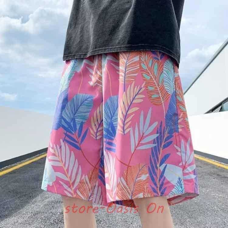 爆買 【2枚セット】アロハパンツ ショートパンツ ハーフパンツ メンズ