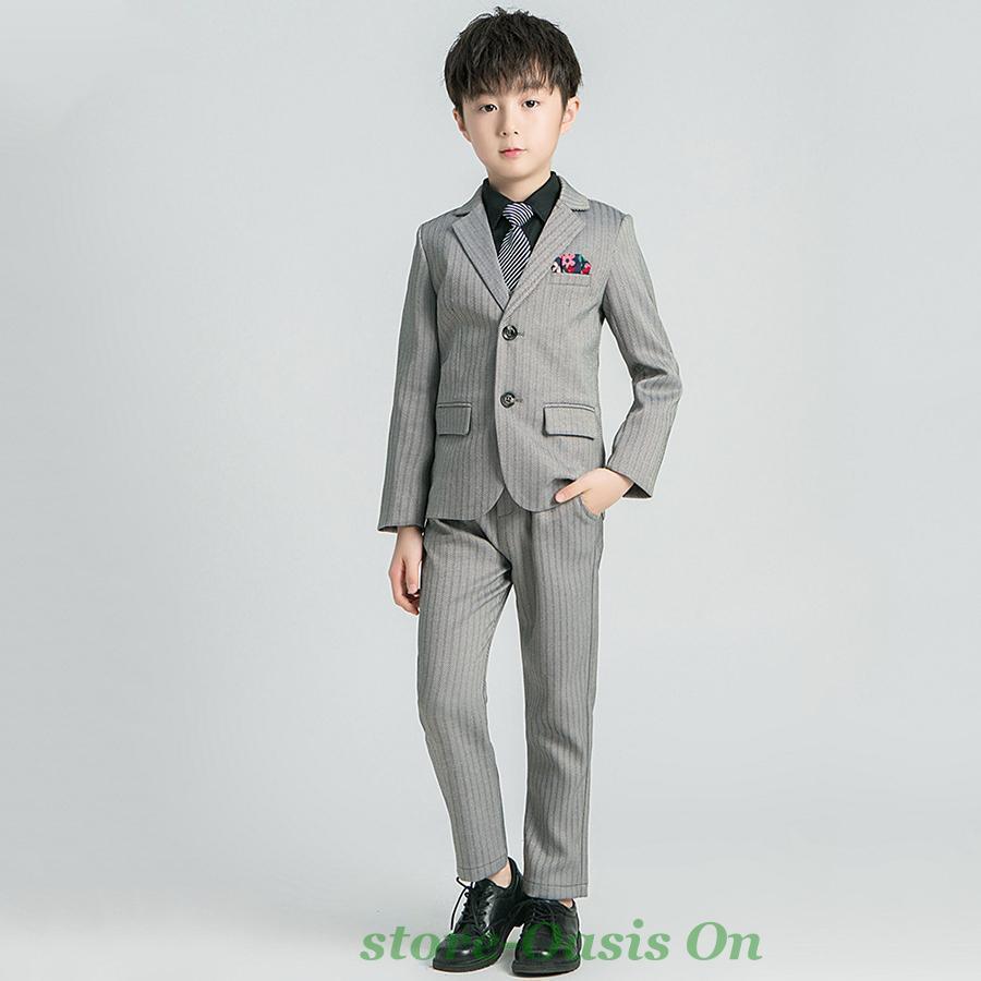 【新品】男の子　フォーマル　スーツ7点セット　グレー　150cm　おしゃれ　a スーツ 男の子 フォーマル 入学式 結婚式 おしゃれ キッズ 七五三