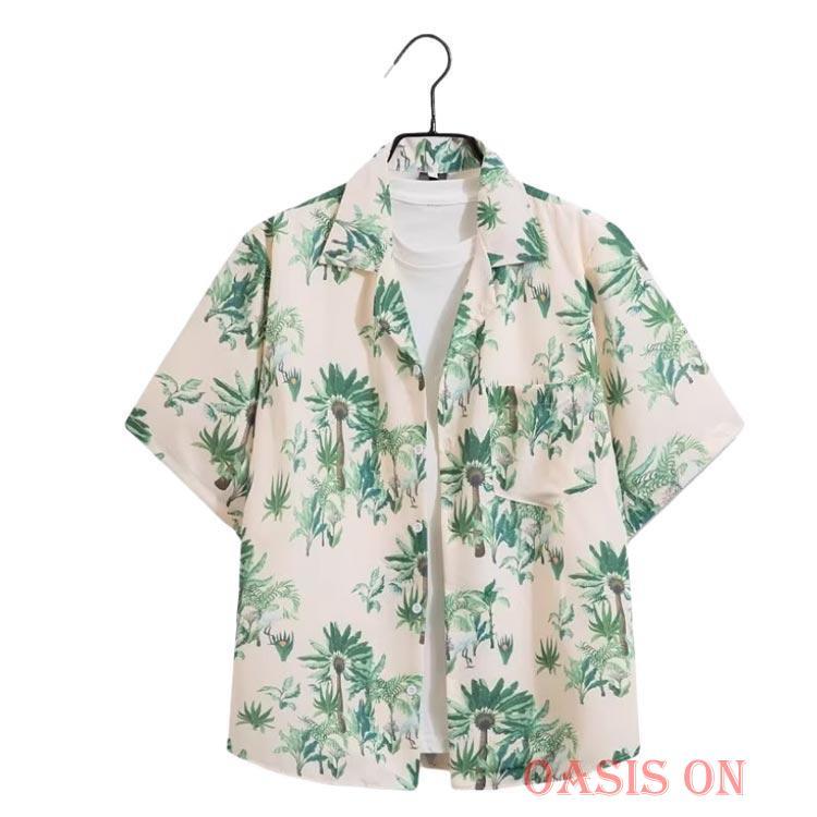 レディース 半袖 おしゃれ メンズ アロハシャツ ボタニカル 柄シャツ