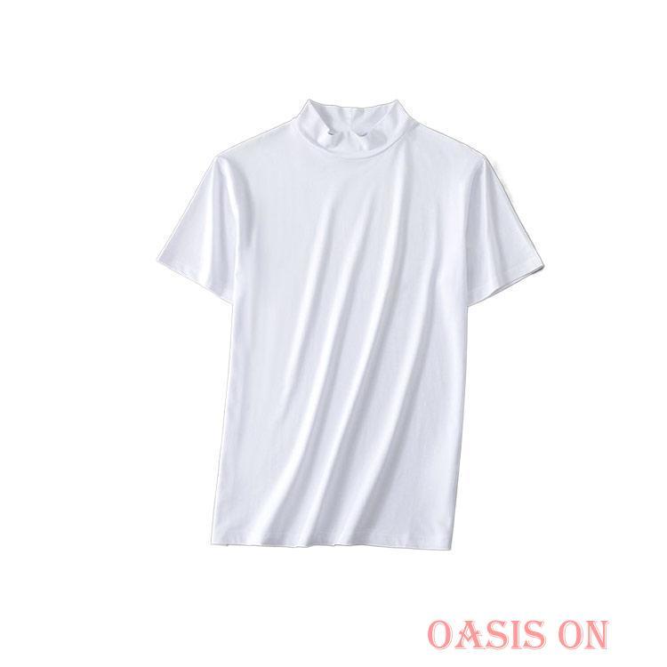 接触冷感 春 ハイネックシャツ tシャツ モックネック 半袖 トップス 夏