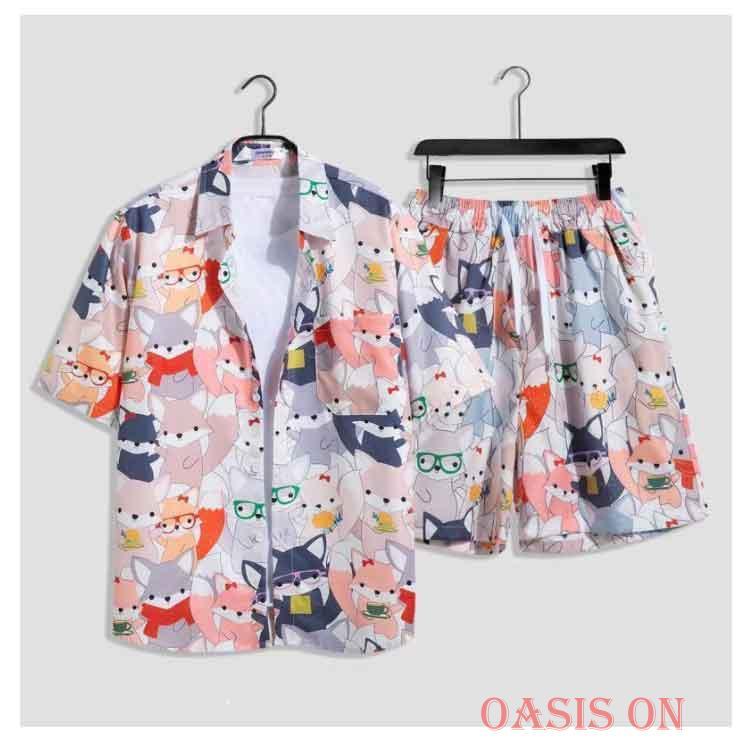 シャツ メンズ アロハシャツ ショートパンツ セットアップ 上下セット