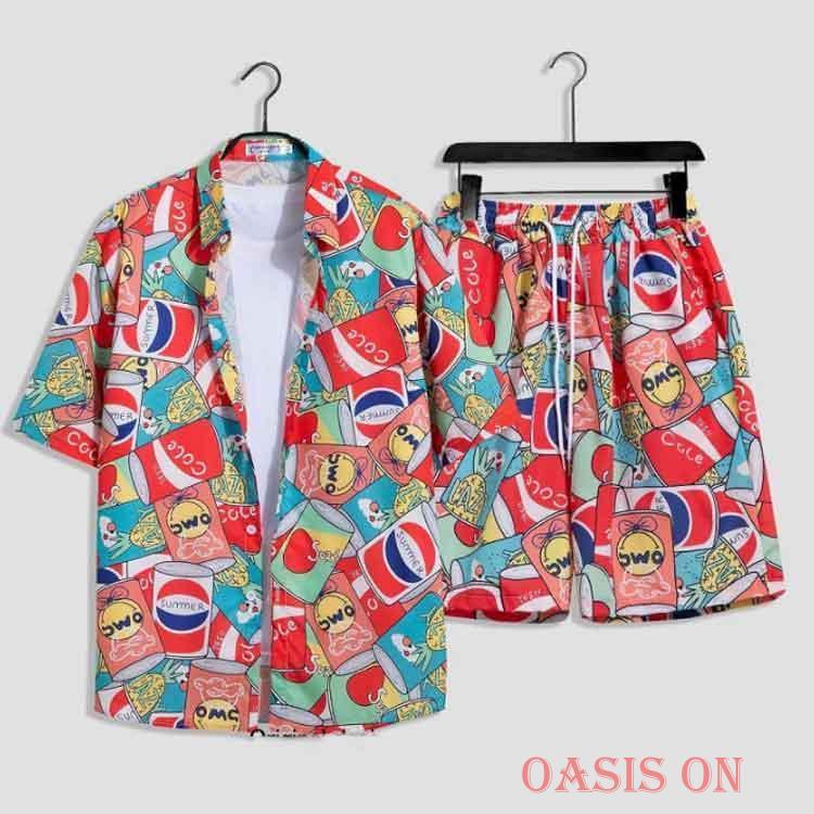シャツ メンズ アロハシャツ ショートパンツ セットアップ 上下セット