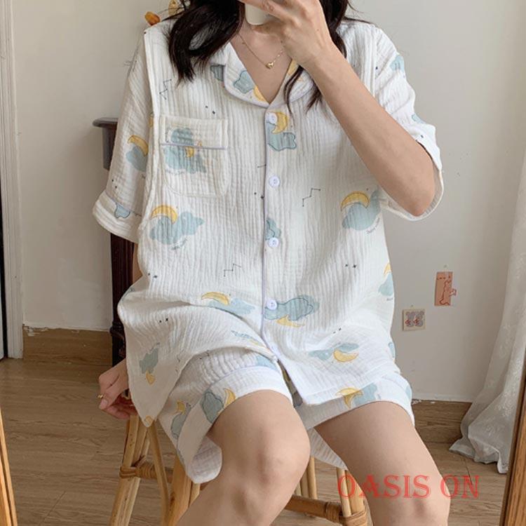 マタニティパジャマ 上下セット 半袖 子育て 前開き トップス 春 夏