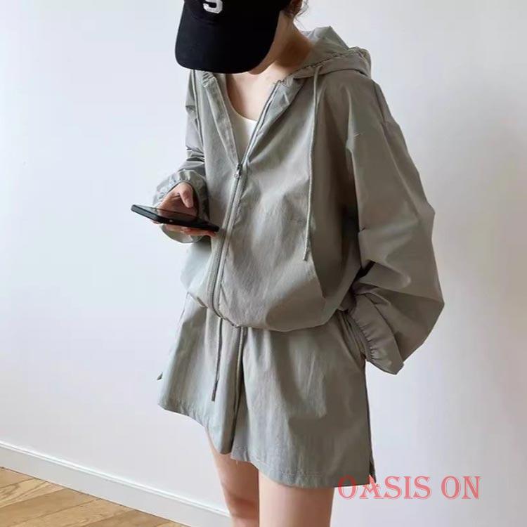 M-4XL ラッシュガード セットアップ パーカーセットアップ レディース