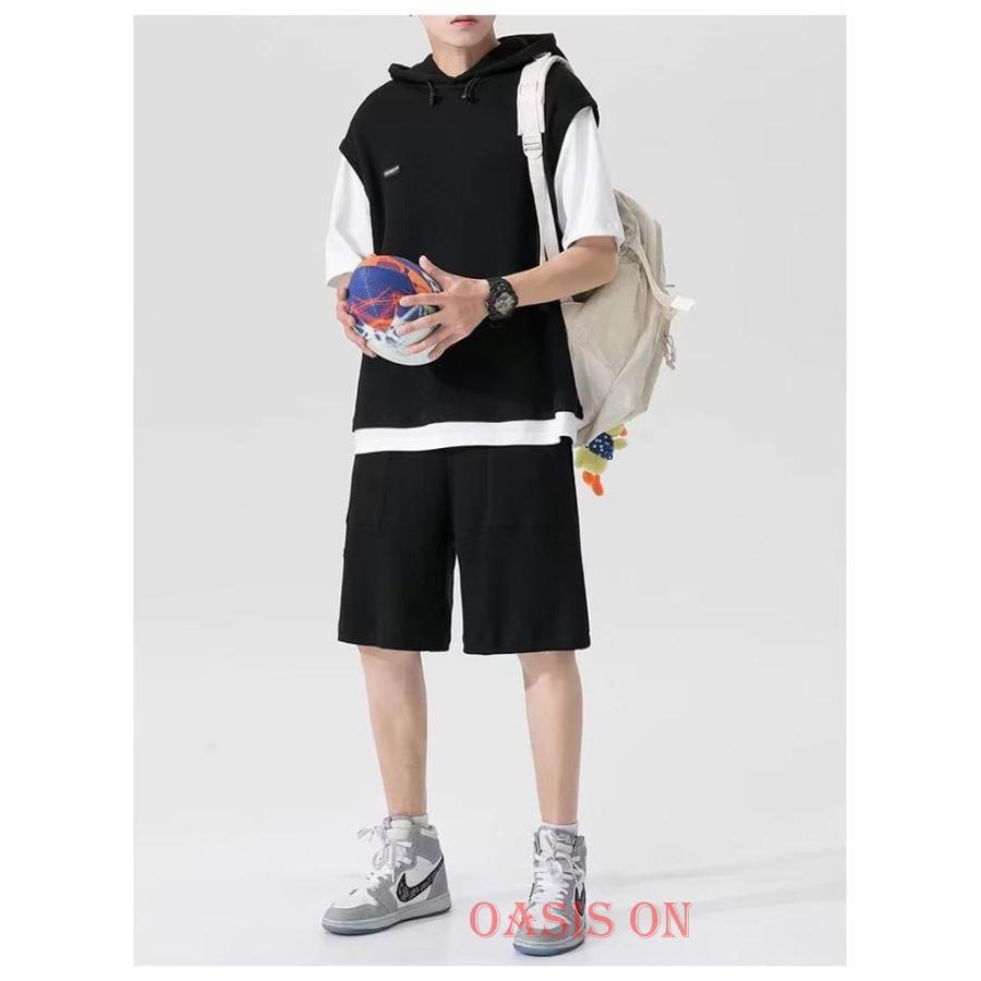 ハーフパンツ 短パン スウェット上下セット ジャージ 半袖パーカー